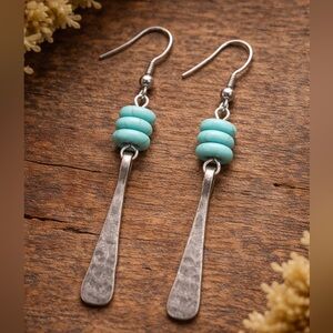 Turquoise Bead Dangle Earrings